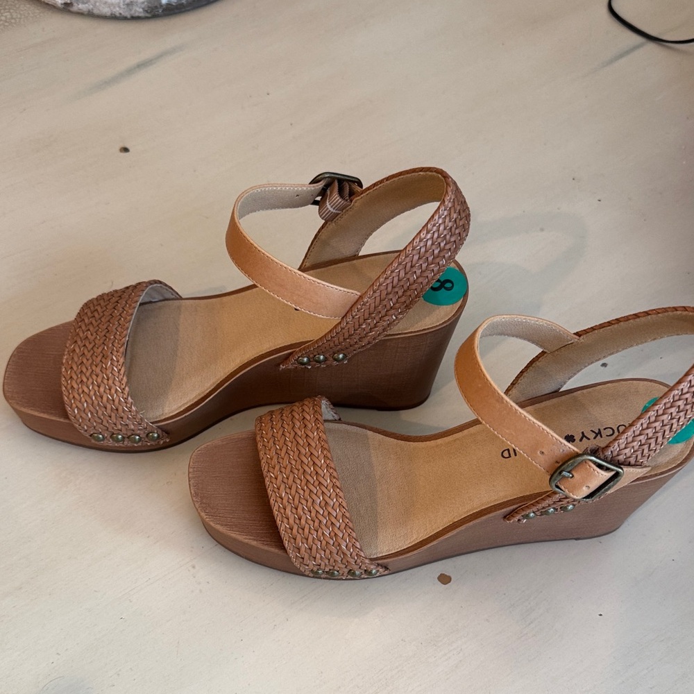 Lucky Brand Women's Brown Woven Wedges - Picture 3 of 6